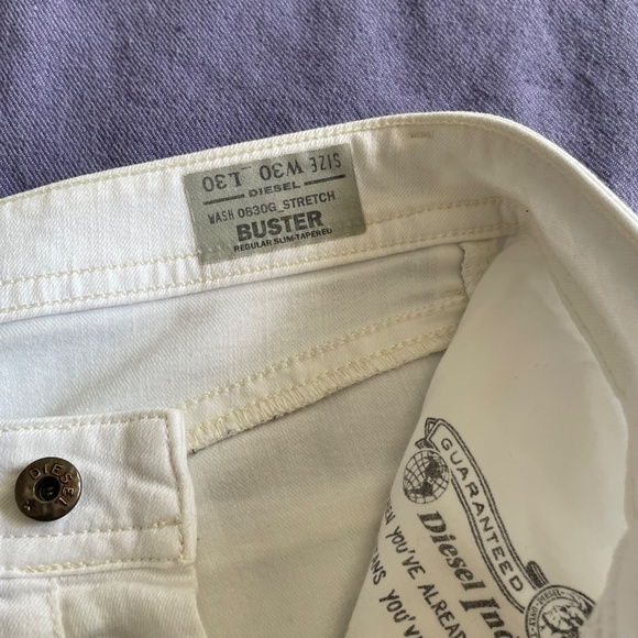 Diesel Buster Mens Slim Tapered Jeans W30 x L30 830G (White) - Picture 8 of 15